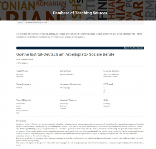 German Teaching source available on the website